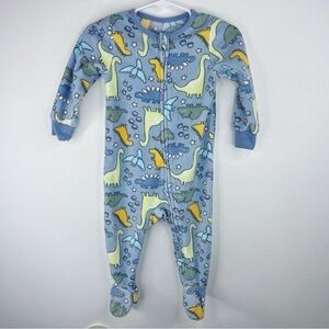 KIDS HEADQUARTERS Boys Kids Light Blue Onesie with Cute Dinosaur Print Size 12 M